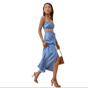 Reformation Linen Long Skirt And Crop Top Two Piece Set - SKIRT ONLY